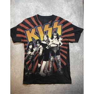 Y2K Liquid Blue KISS Band Concert AOP T-Shirt Large All Over Print Graphic